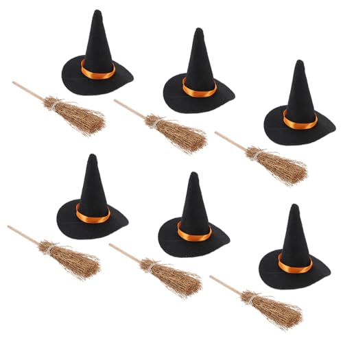 Ciieeo 6 Satz Mini Hexenhut und Besen Set Teiliges Bastelset für Halloween Dekorationen Hexenhüte und Besen für DIY Projekte und Kreative Partys Ciieeo 6 Satz Mini Hexenhut und Besen Set Teiliges Bastelset für Halloween Dekorationen Hexenhüte und Besen für DIY Projekte und Kreative Partys von Ciieeo