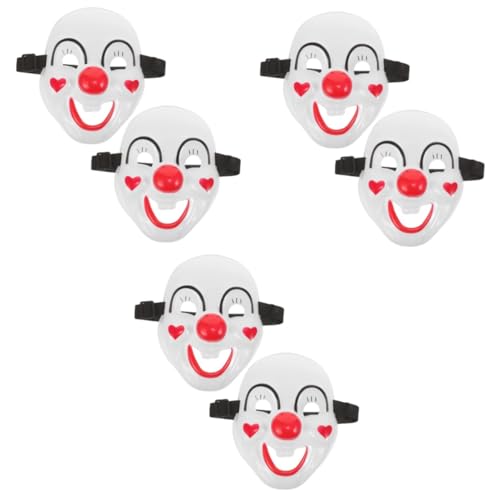Ciieeo 6 Stk Party-maske Maskerade-maske Gruselige Clownsmaske Aus Latex Halloween-clown-maske Halloween-clown-cosplay-maske Cosplay-requisite Bilden Kopfbedeckung Plastik Kind von Ciieeo