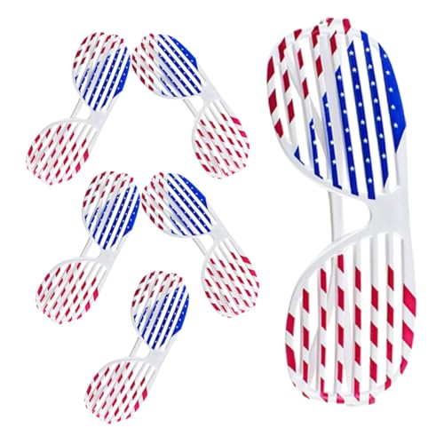 Ciieeo 6 Stück Shutter Glasses mit Amerikanischer Flagge Leichte Kunststoff-partybrillen Lustige Foto-requisiten für Erwachsene für Sommer Feierlichkeiten und Politische Events von Ciieeo