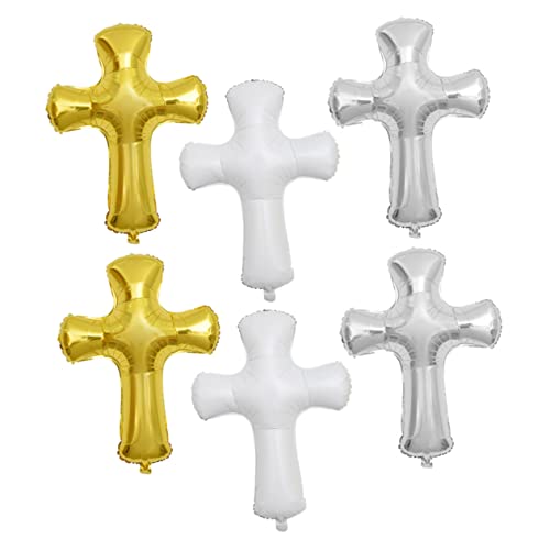 Ciieeo 6 Stück Teiliges Große Kreuz Folienballons für Taufe Kommunion Dekoration Vielseitige Party Deko für Feierlichkeiten Leichte Anbringung für Wand Fenster Garten Ciieeo 6 Stück Teiliges Große Kreuz Folienballons für Taufe Kommunion Dekoration Vielseitige Party Deko für Feierlichkeiten Leichte Anbringung für Wand Fenster Garten von Ciieeo