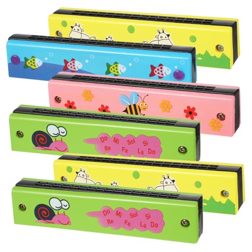 Ciieeo 6 Stück Teiliges Holz Mundharmonika für Zweireihige Harmonica mit Cartoon Motiven Partygeschenk für Anfänger und Musikliebhaber Ciieeo 6 Stück Teiliges Holz Mundharmonika für Zweireihige Harmonica mit Cartoon Motiven Partygeschenk für Anfänger und Musikliebhaber von Ciieeo