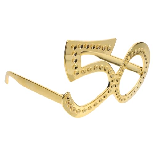 Ciieeo 6 Stücke 50th Geburtstag Brille Glücklich Geburtstag Party Favors Photo Booth Zubehör Strass Brillen Gold Neuheit von Ciieeo