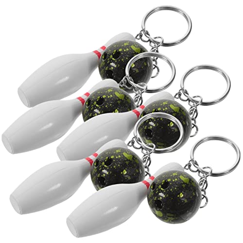Ciieeo 6Stücke Teiliges Bowling Schlüsselanhänger Bowlingkugel und Pins für Bowling Fans und für Partys und Mitgebsel von Ciieeo