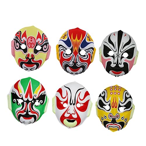 Ciieeo 6St Opernparty-Maske halloween masken halloweenmaske heater a Anonyme Kinder Chinesische Opernmaske kleidung Kinderpartymaske Cosplay-Maske chinesischer Stil Requisiten schmücken von Ciieeo