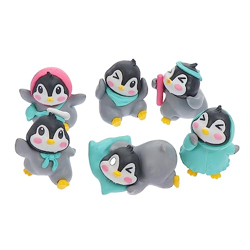 Ciieeo Pinguin-Spielzeug 6 Stück Puppen Feine Verarbeitung Lebensechte Pinguin-Figuren Für Die Heimdekoration von Ciieeo
