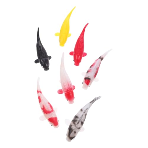 Ciieeo 7stücke Koi-Fisch-Figur Aus Kunststoff Realistische Schwimmende Verzierung Für Aquarium Teich Bunte Goldfischfiguren Künstliche Koi-Fische Für Heimdekoration Und Feengarten von Ciieeo