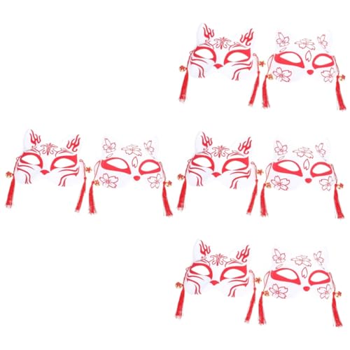 Ciieeo Japanisches Dekor 8 Stk Halloween-Maske Füchse mit halbem Gesicht Fuchsmaske Kinderkleidung Dekor Partyfüchse Maske Requisit Cosplay-Maske Weihnachten bilden Zubehör schmücken PVC von Ciieeo