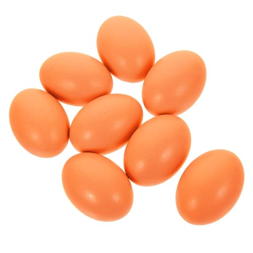 Ciieeo 8 Stück Teiliges Holz Eier zum Bemalen Glatte Oberfläche Künstliche Hühner Eier für DIY Basteln und Osterdekoration Sichere Realistische Holzornamente für Zuhause und Garten von Ciieeo