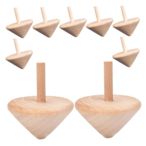 Ciieeo Fingerspitzen-gyro-spielzeug Aus Holz 9-teilig Kinder-holzspielzeug Dekorative Kreisel Für Partys Basteln Lernspiele von Ciieeo