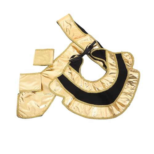 Ciieeo Ägyptisches Kostümzubehör Set König Kopfstück Halskragen Armbänder für Herren Komfortables Cosplay Party Halloween Zubehör von Ciieeo
