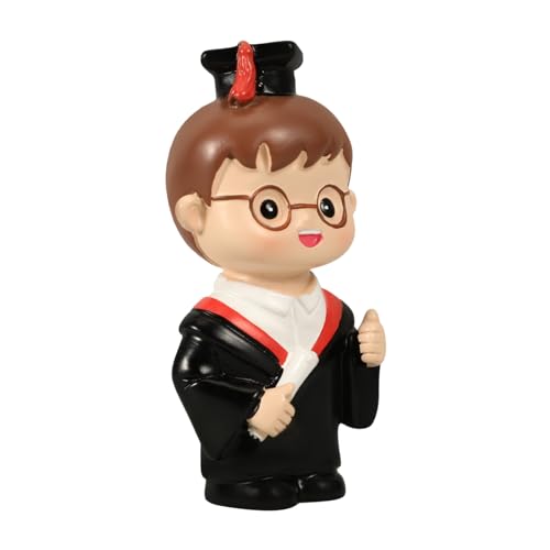 Ciieeo Abschlusskuchen Dekoration Doktor Resin Figurine Cake Topper Sicher Langlebig für Abschlussfeier Tortendeko Photo Props von Ciieeo