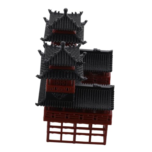 Ciieeo Antike Twin Towers-Ornamente Pagode Ornamente Japanisches Aquariumdekor Pagodengartenstatue Bonsai Dekoration winzige Landschaftsdekoration Plastik Hellbraun von Ciieeo