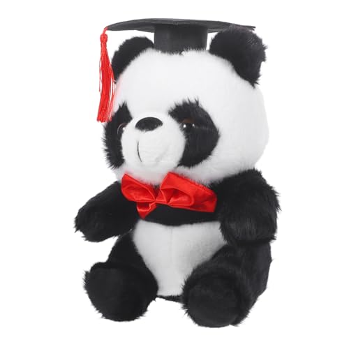 Ciieeo Arzt Hut Puppe Niedlicher Plüsch-Panda zum Abschluss Frau Graduation Plush ausgestopfte Plüsch-Panda-Puppe Abschlussbär Puppe Baumwolle rot von Ciieeo