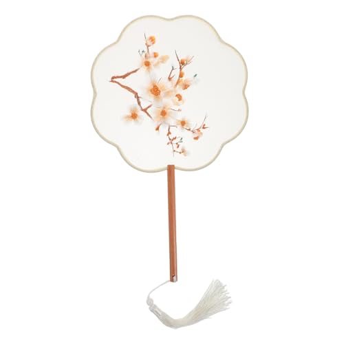 Ciieeo Bestickter Runder Handfächer mit Blumenmotiv Leichter Traditioneller Chinesischer Tanzfächer für Frauen Eleganter Asiatischer Kostüm Hochzeitsfächer Antiker Stil von Ciieeo