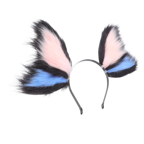 Ciieeo Butterfly Stirnband mit Plüsch Flauschohren für Fantasie Elfenkostüme für Halloween Partys Cosplay Einzigartiger Kopfschmuck für Besondere Anlässe von Ciieeo