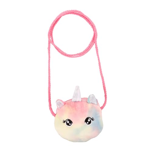 Ciieeo Einhorn Plüsch Umhängetasche für Niedliche Cartoon Geldbörse Handtasche mit Verstellbarem Gurt für Schlüssel und Kleine Gegenstände von Ciieeo