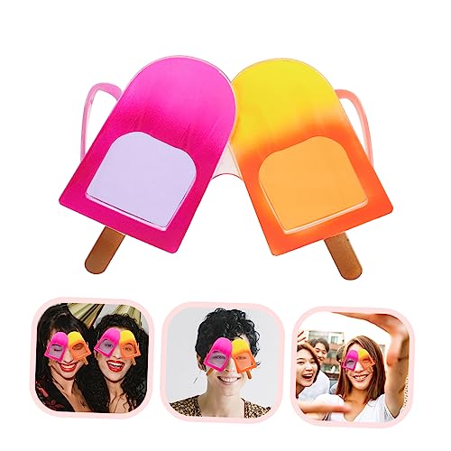Ciieeo Eiscreme Partybrille Bunte Leichte Sonnenbrille als Fotorequisite Lustiges Kostüm Accessoire für Party Geburtstag Disco und Sommerliche Feiern von Ciieeo
