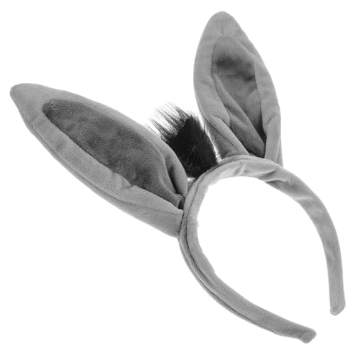 Ciieeo Eselsohren-Stirnband Tierohren-Stirnband Süßes Eselsohren-Haarband Für Party-Cosplay Grauer Stoff 10. 62 X 7. 87 Zoll von Ciieeo