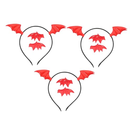 Ciieeo Fledermausflügel-Stirnbänder, leicht, Halloween-Haarschmuck für Damen, bequemer Fledermaus-Kopf-Bopper, festliches Party-Zubehör für Cosplay und Gruppen-Kostüme, 3er-Set von Ciieeo
