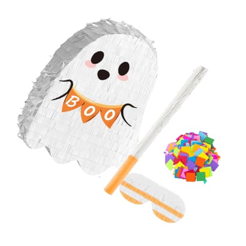 Ciieeo Halloween Pinata mit Hängendem Geisterdesign Einfache Montage Kinderfreundliches Outdoor Großzügiger Zuckerspeicher Vielseitige Mexikanische Karneval Dekoration für Innen und Außen von Ciieeo