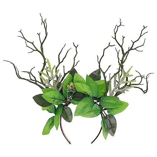 Ciieeo Handgemachter Grüner Zweig Krone Geweih Haar Wald Handband Geweih Kopfschmuck Für Frauen Cosplay Halloween Party Ciieeo Handgemachter Grüner Zweig Krone Geweih Haar Wald Handband Geweih Kopfschmuck Für Frauen Cosplay Halloween Party von Ciieeo