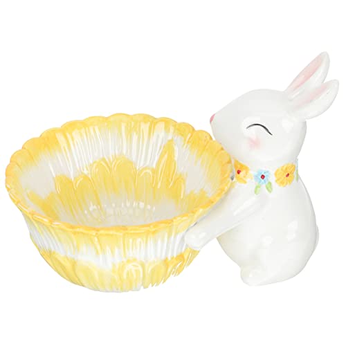 Ciieeo Kaninchenkorb Haustier Bonbon-Serviergeschirr Heufresser Kaninchen essbar Plüsch geburtstagsdeko kindergeburtstags Dekoration Hasenkorb Figur Osterhasen-Dekoration Keramik von Ciieeo