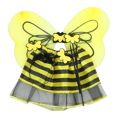 Ciieeo Kinderkostüm Set mit Schmetterlingsflügeln Tüllrock Zauberstab und Haarband Leichtes Party und Cosplay Zubehör für Mädchen Teiliges Rollenspiel Set für Bühnenauftritte und von Ciieeo
