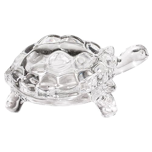 Ciieeo Kristallquarz Schildkrötenfigur Feng Shui Transparent Langlebig Glücksbringer für Wohnzimmer Garten Tisch Dekoration Design Handliches von Ciieeo