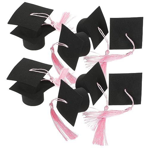Ciieeo Kuchen liefert abschlussfeier graduation cap party supplies dekorieren Grad Cap Cupcake Topper Mini Cupcake-Dekore für den Abschluss Abschlusskuchendekor Polyester Black von Ciieeo