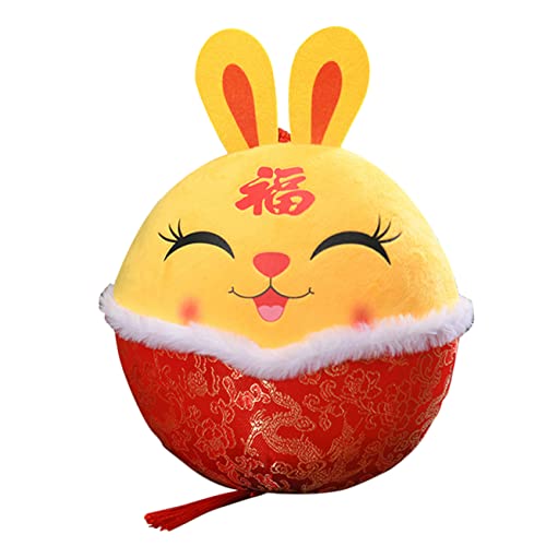 Ciieeo Kuscheltier Hase Plüschspielzeug Niedlicher Zodiac Rabbit Doll für Chinesische Neujahr Glücksbringer von Ciieeo