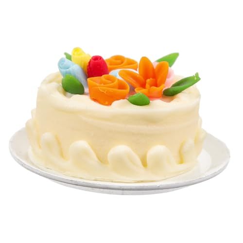 Ciieeo Mini-Cupcakes Gefälschter Mousse-Kuchen Realistischer Künstlicher Kuchen Simulationskuchen Kuchen Aus Dem Puppenhaus Miniatur-puppenhaus-spielessen Vanille Pappbecher Harz von Ciieeo