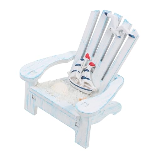 Ciieeo Mini Strandstuhl Dekoration Blauer Miniatur Strandstuhl Als Handyhalter Für Puppenhaus Kreative Tischdeko Für Mikrolandschaften von Ciieeo