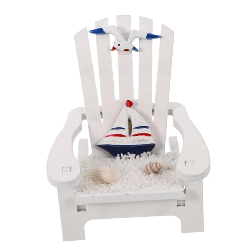 Ciieeo Miniatur Strandstuhl Holzstuhlverzierung Dekorative Strandstuhl Deko für Puppenhaus und Garten Zufälliger Stil Perfektes Zubehör für Miniaturgärten und Regalgestaltung von Ciieeo