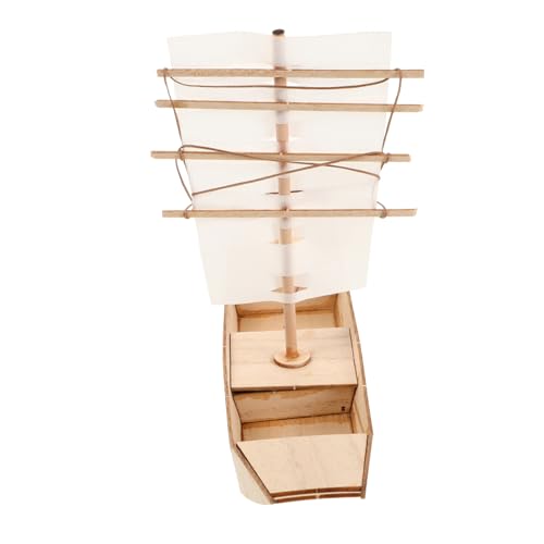 Ciieeo Miniatur-holzmodell-Ornament Segeldekor Unvollständiger Holz-Puzzle-bausatz Holzboot-modellbausatz Bootsbauspielzeug Für Junge Mädchen Dekorative Schiffe Für Heimdekoration von Ciieeo
