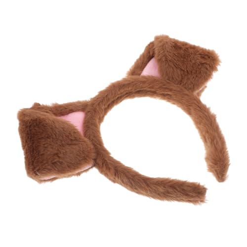 Ciieeo Niedliches Cartoon Hund Stirnband mit Welpenohren Weiches Plüschmaterial für Cosplay Halloween Weihnachts und Festival Partys Tierisches Kostüm Accessoire für Damen und Mädchen von Ciieeo