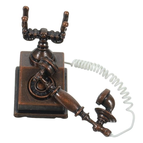 Ciieeo Nostalgisches Telefonmodell Retro-minifiguren Retro Europäische Harzfigur Miniatur-telefonfigur Schnurgebundenes Miniaturtelefon Spielzeugzimmer Legierung Kind Schreibtisch von Ciieeo