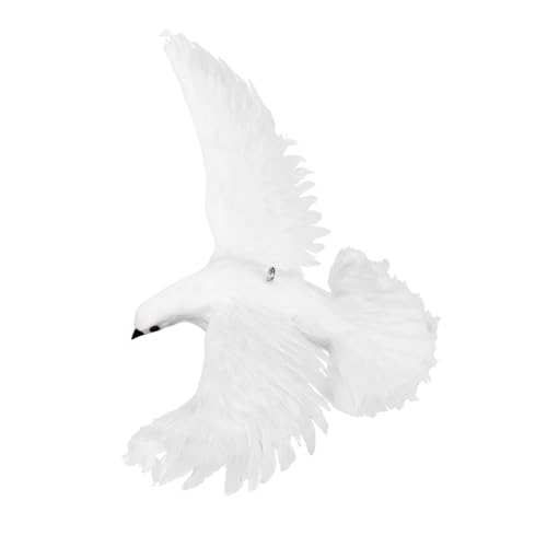 Ciieeo Realistische Künstliche Weiße Taube Gartendekoration Lebensechte Friedensdove Figur mit Lebhaftem Design Wetterfest für Innen und Außen Dekoratives Vogelornament für Balkon und von Ciieeo
