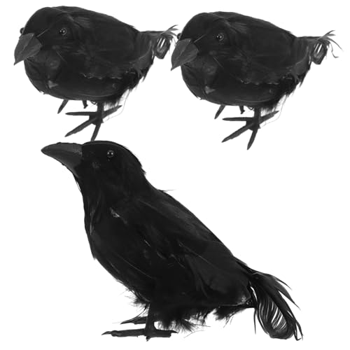 Ciieeo Realistische Schwarze Krähenstatue Halloween- 3 Stück Künstliche Vögel Krähen-Requisiten Für Partys Ciieeo Realistische Schwarze Krähenstatue Halloween- 3 Stück Künstliche Vögel Krähen-Requisiten Für Partys von Ciieeo