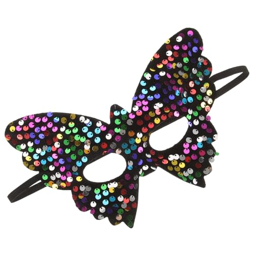 Ciieeo Schmetterlings-Maskenballmaske, Pailletten-Halbgesichts-Party-Maske, Cosplay-Karnevalsmaske für Damen, Halloween-Kostüm-Accessoire, Mehrfarbig Ciieeo Schmetterlings-Maskenballmaske, Pailletten-Halbgesichts-Party-Maske, Cosplay-Karnevalsmaske für Damen, Halloween-Kostüm-Accessoire, Mehrfarbig von Ciieeo