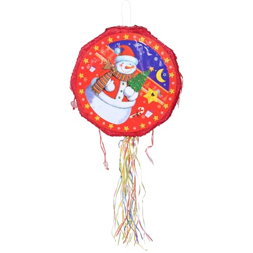 Ciieeo Schneemann-Piñata: Hängende Piñata mit Weihnachtsmotiv und Süßigkeitenfüllung – Süßigkeitenfüller mit Zugschnur und Aufhängeschlaufe für Feste, Geburtstage und Feiertage von Ciieeo