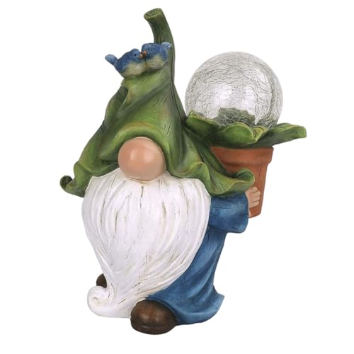 Ciieeo Solar Gartendeko Figur Faceless Old Man Resin Ornament LED Licht für Garten Balkon Terrasse Draußen Desktop Deko Ungewöhnliche Gartenornamente von Ciieeo