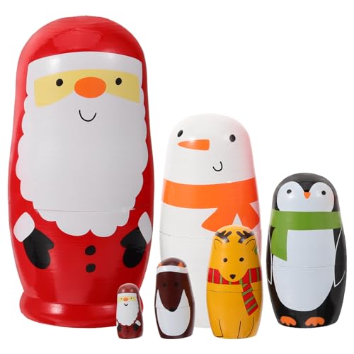 Ciieeo Spielzeug 6 Stück Weihnachtsmann-Matroschka-Puppen Russische Nistpuppen Schneemänner Für Weihnachten Und Geburtstag Für Kinder Ciieeo Spielzeug 6 Stück Weihnachtsmann-Matroschka-Puppen Russische Nistpuppen Schneemänner Für Weihnachten Und Geburtstag Für Kinder von Ciieeo