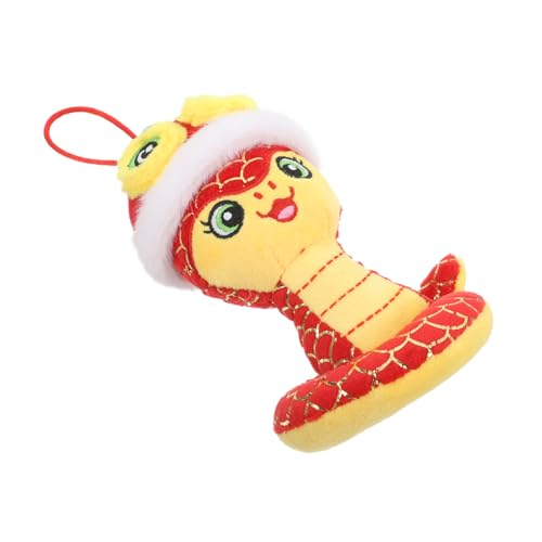 Ciieeo Sternzeichen-Schlange-Anhänger Schlangenjahre Schlangenjahr-Maskottchen-Plüschtier Chinesisches Neujahrsschlangenplüsch Plüschschlangen mit Herzen Stofftierzoo Kurzer Plüsch rot von Ciieeo