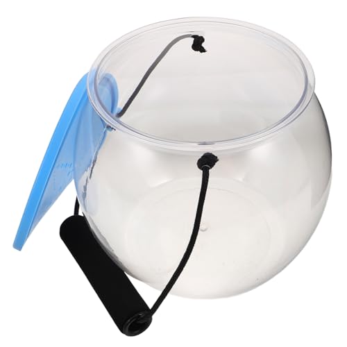 Ciieeo Tragbarer transparenter Kunststoff-Angelnapf mit sicherem Deckel und Griff, kompakter, seewasserbeständiger Lebenseimer für Krabben, Muscheln, Betta, Fische und Outdoor-Strandaktivitäten von Ciieeo
