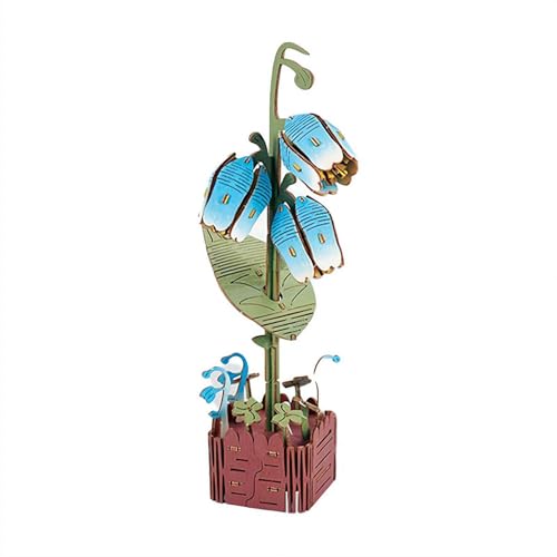 3D-Holzblumen-Puzzle für Erwachsene, DIY-Holzblumen-Modell-Bastelset, kreatives Hobby-Bauset, künstliche Blumen, Dekoration, Geschenk für Muttertag/Weihnachten/Geburtstag von Cikiki