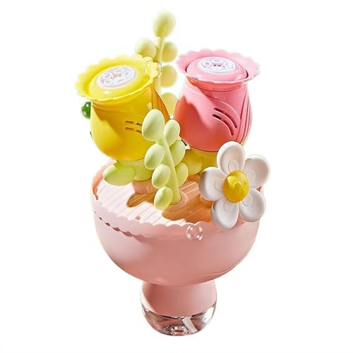 Blumenblasenmaschine, Handstrauß-Seifenblasenmaschine, Handheld-Rosenblasen-Maker mit bunten Lichtern und wiederaufladbar, Geschenke für den Außenbereich, Sommer, Hochzeit, Geburtstagsparty von Cikiki