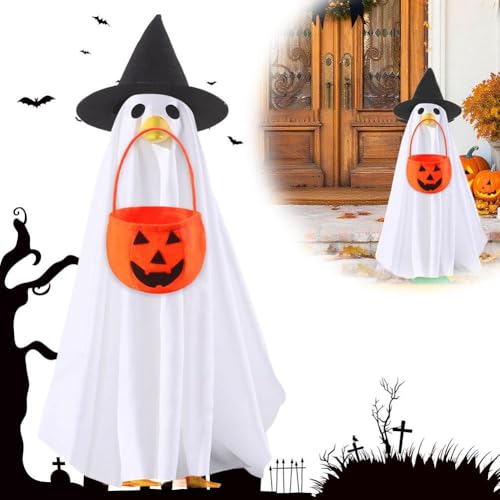 Halloween-Gans-Outfit, Geister-Veranda-Gänse-Outfits, Herbst, Halloween, gruseliger Umhang und Kürbis-Gans, Kleidung für 58,4 cm große Gänse, Outdoor, Terrasse, Hof, Rasen-Dekoration Halloween-Gans-Outfit, Geister-Veranda-Gänse-Outfits, Herbst, Halloween, gruseliger Umhang und Kürbis-Gans, Kleidung für 58,4 cm große Gänse, Outdoor, Terrasse, Hof, Rasen-Dekoration von Cikiki