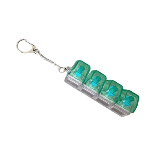Tastatur-Schlüsselanhänger für Erwachsene, transparenter Vier-Tasten-Tastatur-Schlüsselanhänger mit LED-Licht für Tasche, Rucksack, Handyanhänger Tastatur-Schlüsselanhänger für Erwachsene, transparenter Vier-Tasten-Tastatur-Schlüsselanhänger mit LED-Licht für Tasche, Rucksack, Handyanhänger von Cikiki