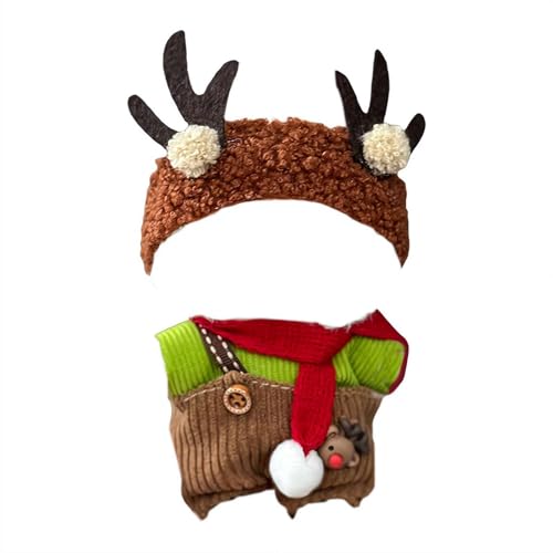 Weihnachtskleidung für 17 cm große Puppen (keine Puppe), Puppen-Outfit mit Zubehör, Anzug, niedlich, stilvoll, gemusterter Rock, Dating Wear von Cikiki