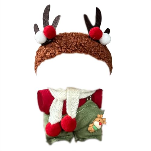 Weihnachtskleidung für 17 cm große Puppen (keine Puppe), Puppen-Outfit mit Zubehör, Anzug, niedlich, stilvoll, gemusterter Rock, Dating Wear von Cikiki